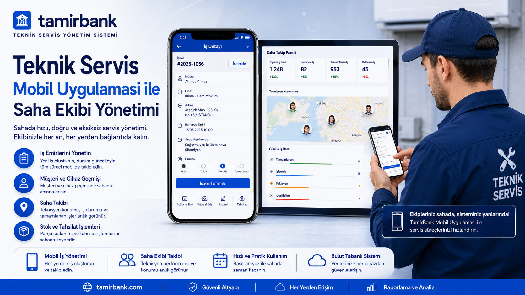 Teknik Servis Mobil Uygulaması ile Saha Ekibi Yönetimi
