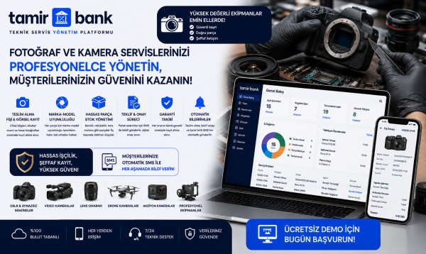 Fotoğraf ve Kamera Servisleri İçin Teknik Servis Yönetim Yazılımı
