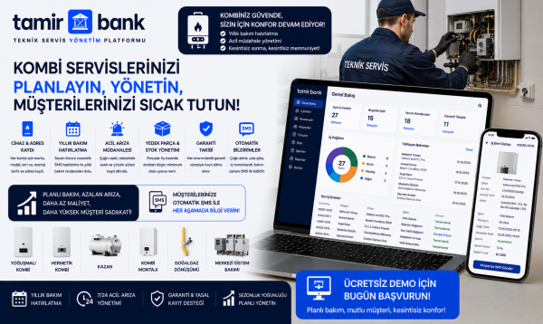 Kombi Servisleri İçin Teknik Servis Yönetim Yazılımı